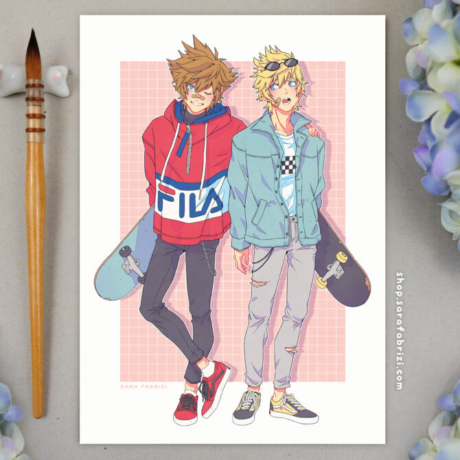 Kingdom Hearts | Sora & Roxas High-quality Print