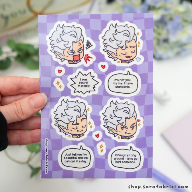 Baldur's Gate III | Astarion Sticker Sheet
